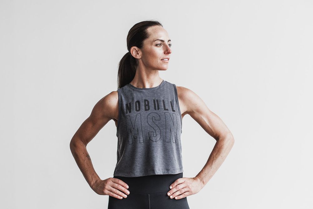 NOBULL Muscle Madison Tank Üstleri Bayan - Gri - Turkiye (IWH-903842)